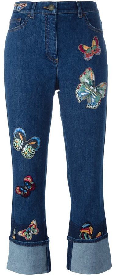 EMBROIDERED BUTTERFLY JEANS