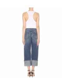 Christopher Kane Wide Leg Jeans With Floral Appliqu