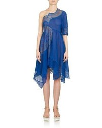 Stella McCartney Embroidered Mesh Lace One Shoulder Dress