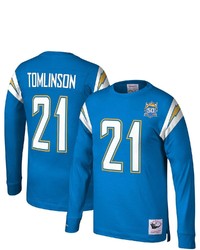 Mitchell & Ness Ladainian Tomlinson Powder Blue San Diego Chargers 2009 Retired Player Name Number Long Sleeve T Shirt