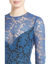 Diane von Furstenberg Embroidered Mesh Midi Dress