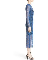 Diane von Furstenberg Embroidered Mesh Midi Dress