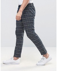 Asos Skinny Pants With Embroidered Horizontal Stripe