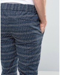 Asos Skinny Pants With Embroidered Horizontal Stripe