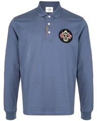 Kent & Curwen Long Sleeved Polo Top With Logo Patch