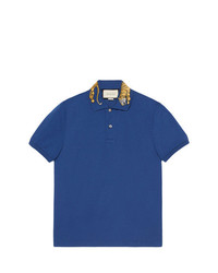 Gucci Cotton Polo With Tiger Embroidery