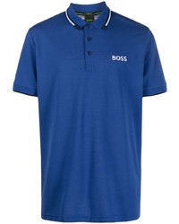 BOSS Logo Embroidered Cotton Blend Polo Shirt