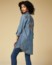 Tolani Tina Embroidered Back Button Front Shirt