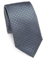 Blue Embroidered Silk Tie