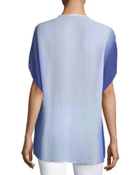Milly Anguilla Embroidered Ombre Silk Tunic