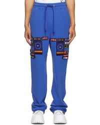 Blue Embroidered Sweatpants