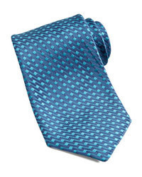 Charvet Zigzag Silk Tie Blue