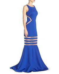 Terani Couture Backless Illusion Neoprene Mermaid Gown