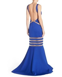 Terani Couture Backless Illusion Neoprene Mermaid Gown