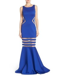 Terani Couture Backless Illusion Neoprene Mermaid Gown
