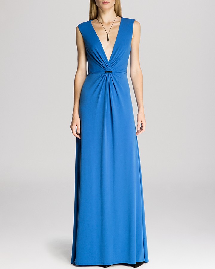 Halston Heritage Blue Ball Gown