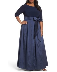 Adrianna Papell Plus Size Mixed Media Gown