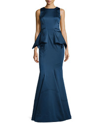 Zac Posen Zac Adonia Sleeveless Peplum Mermaid Gown