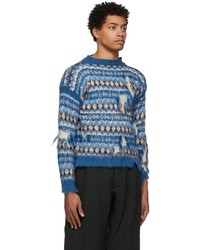 Maison Margiela Blue Jacquard Sweater