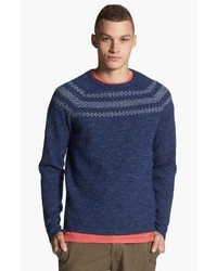 Save Khaki Fair Isle Crewneck Sweater