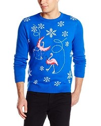 Alex Stevens Skating Flamingo Attack Ugly Christmas Sweater