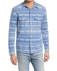 Faherty Legend Knit Button Up Shirt In Cobalt Rising Sky At Nordstrom