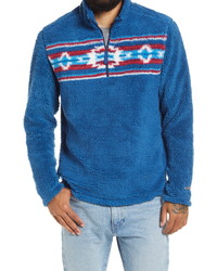Blue Fair Isle Zip Neck Sweater