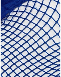 Asos Oversized Fishnet Ankle Socks In Blue