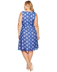 Adrianna Papell Plus Size Pop Dot Burnout Sleeveless Fit And Flare Dress