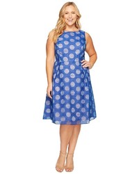 Adrianna Papell Plus Size Pop Dot Burnout Sleeveless Fit And Flare Dress