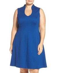 Adrianna Papell Plus Size Sleeveless Ponte Fit Flare Dress