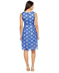 Adrianna Papell Pop Dot Burnout Sleeveless Fit And Flare Dress Dress