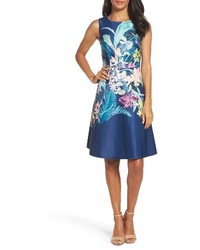 Adrianna Papell Scuba Fit Flare Dress