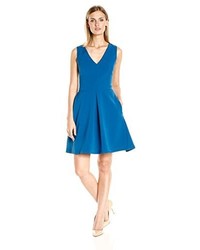 Blue Fit and Flare Dress