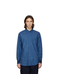 Blue Blue Japan Blue Flannel Check Hand Dyed Shirt