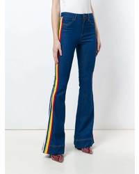 Alice + Olivia Aliceolivia Rainbow Side Panel Flared Jeans