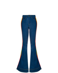Alice + Olivia Aliceolivia Rainbow Side Panel Flared Jeans