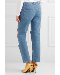 House of Holland Appliqud Mid Rise Bootcut Jeans Blue