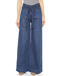 Free People Augusta Clean Belted Flare Jeans