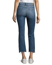 Paige Colette Pieced Raw Edge Cropped Flared Jeans