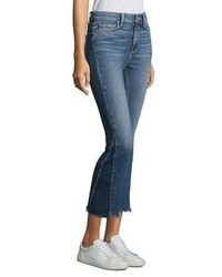 Paige Colette Pieced Raw Edge Cropped Flared Jeans