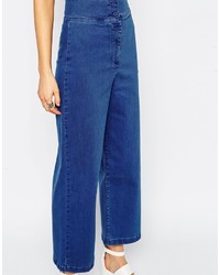 Asos Collection Denim High Waisted Palazzo Pant Co Ord