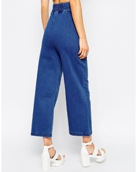 Asos Collection Denim High Waisted Palazzo Pant Co Ord