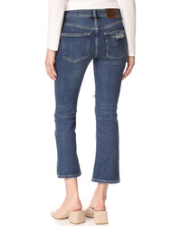 Free People Colorblocked Crop Flare Jeans