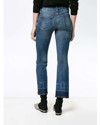 Frame Denim Cropped Contrast Hem Jeans