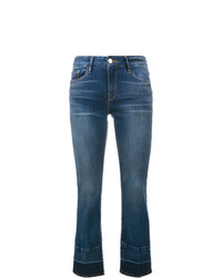 Frame Denim Cropped Contrast Hem Jeans