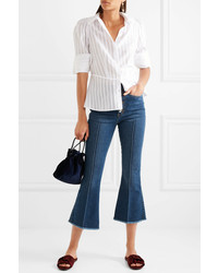 Sonia Rykiel Cropped High Rise Flared Jeans Blue