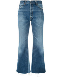 RE/DONE Cropped Kick Flare Jeans