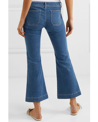 Sonia Rykiel Cropped Striped Low Rise Flared Jeans