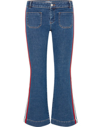 Sonia Rykiel Cropped Striped Low Rise Flared Jeans